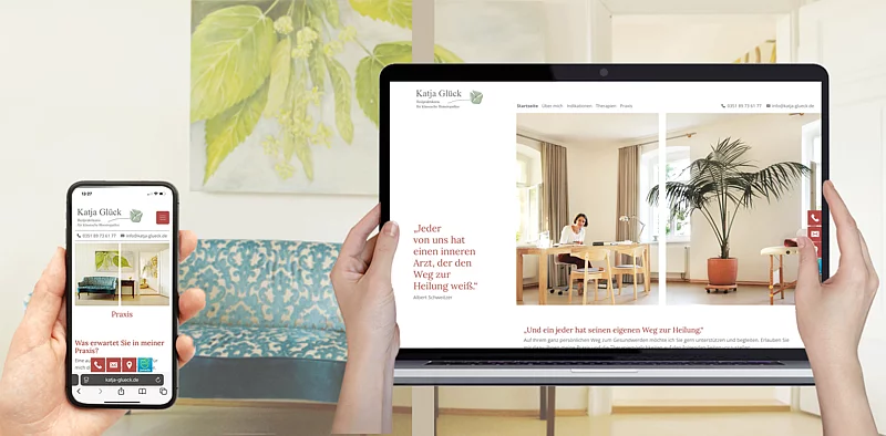Website Heilpraktikerin Katja Glück (mobil und Desk)